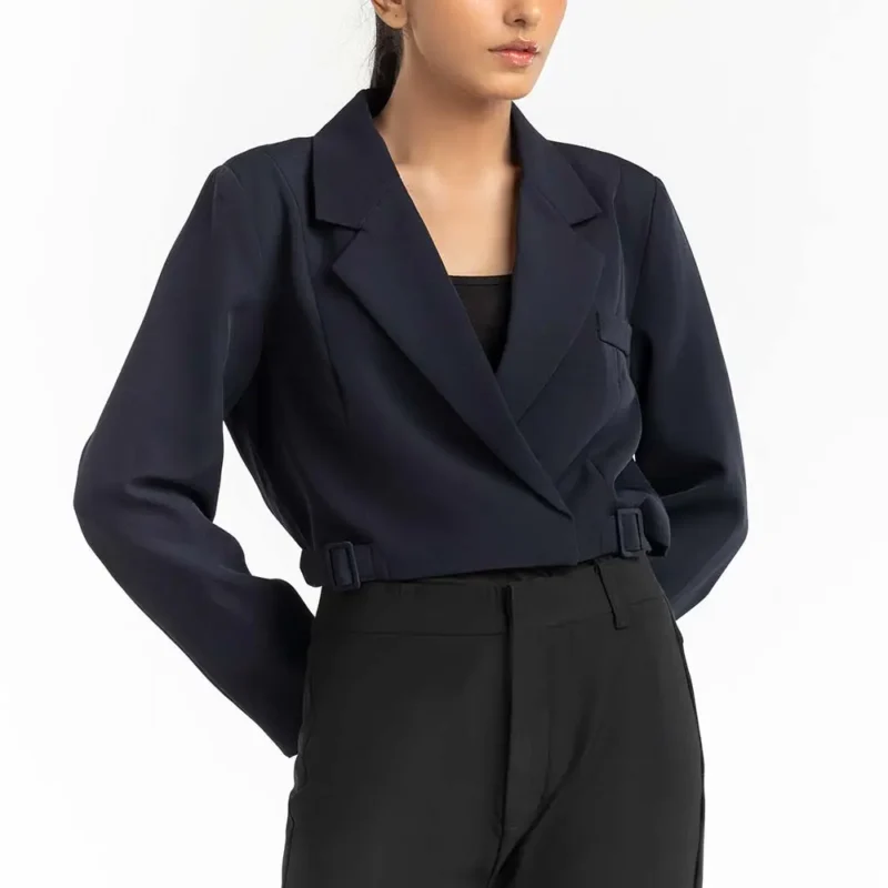 Navy Cropped Blazer
