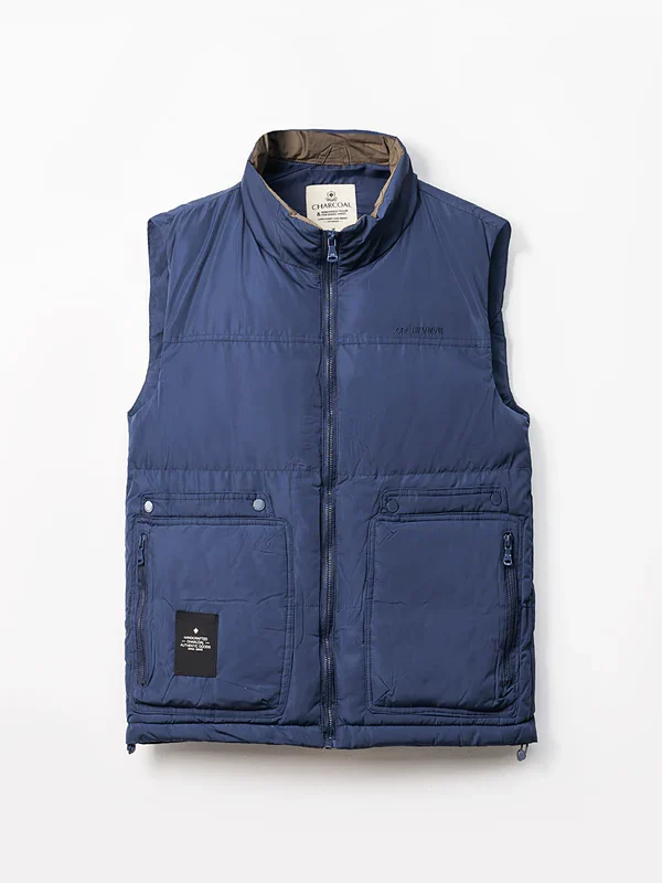 Navy Sleeveless Jacket
